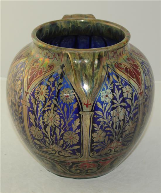 A large Pilkingtons Lancastrian lustre ovoid vase, c.1915, by Richard Joyce, height 23.5cm, diameter approx. 27cm